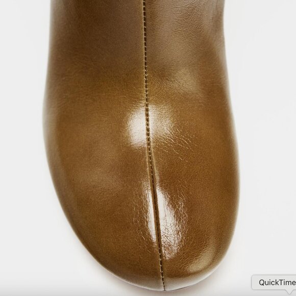 ZARA Heeled Leather Knee-High Boots – New w/ Tags – Size EU 38 / US 7.5 🤎 - Picture 13 of 14